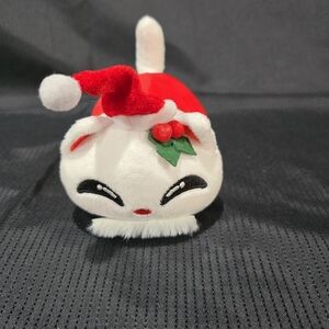 Festive Cat Plush with Santa Hat